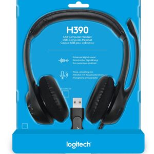 Logitech H390 Casque Filaire USB, Ecouteurs Stéréo Numérique avec Micro Anti-Parasite, Commandes Intégrées, Compatible avec PC/Mac/Portable - Noir