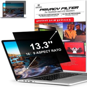 Filtre de confidentialité pour écran d'ordinateur portable 13,3 pouces Protection de confidentialité améliorée pour les ordinateurs portables et les moniteurs LCD Bouclier de confidentialité et protecteur antireflet