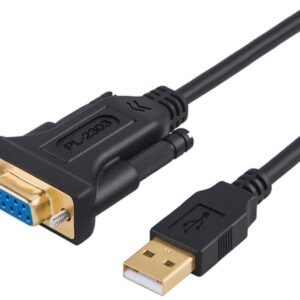 Adaptateur USB vers RS232 CableCreation avec chipset PL2303, adaptateur USB RS232 série DB9 femelle 1M pour caisse enregistreuse, modem, scanners, appareils photo numériques, CNC et versions ultérieures, noir