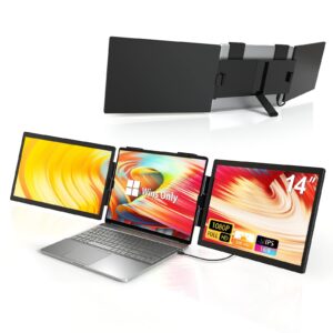 Triple Écran Moniteur Portable - 14 "FHD 1080P IPS Extension Écran pc Portable Triple Ecran pc Plug and Play Compatible avec 13"-17" (Mac, Windows, Chrome, Switch, PS5)