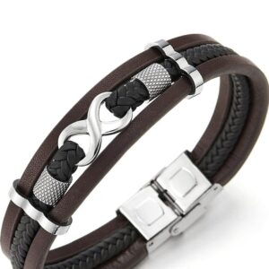 Bracelet infinity marron